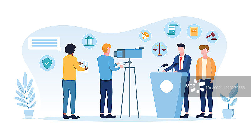 法律和治理概念与记者图片素材