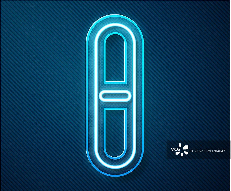 蓝色背景上的发光霓虹灯指甲锉图标图片素材