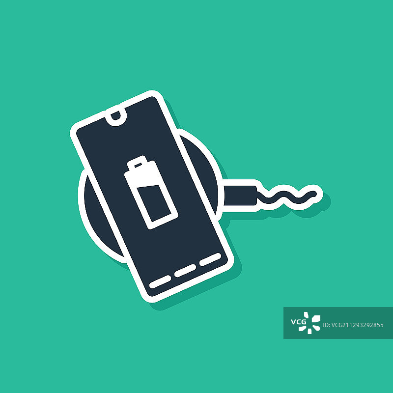 蓝色智能手机无线充电图标图片素材