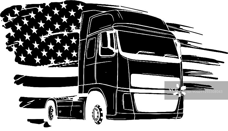 黑色卡车轮廓图片素材