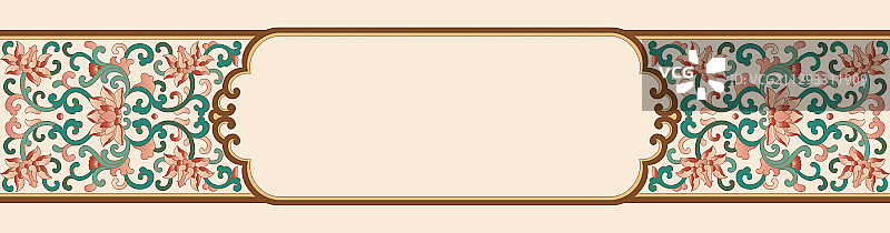 传统的彩色花纹古典边框图案图片素材