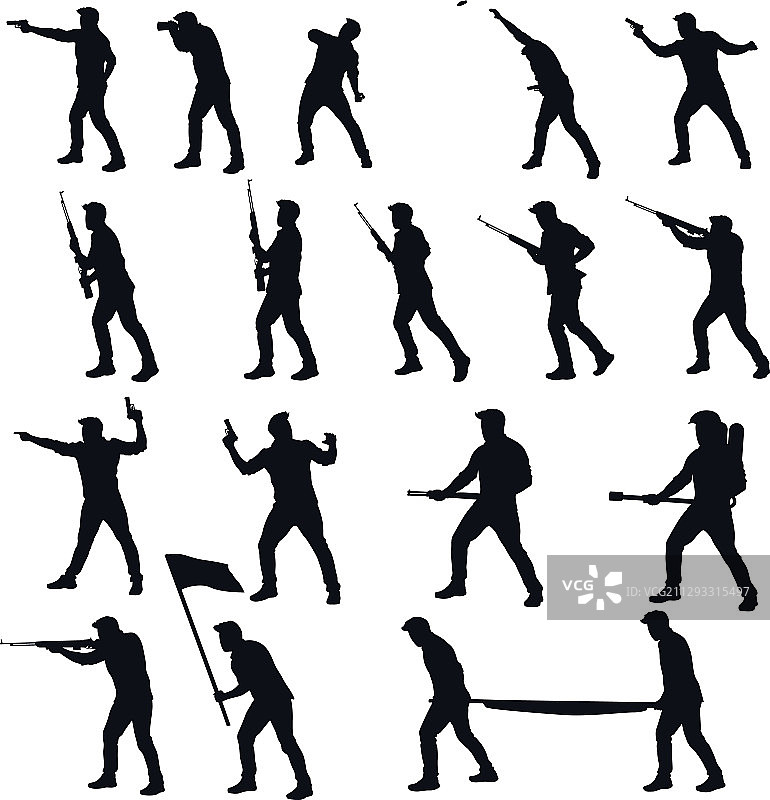 战争剪影图片素材