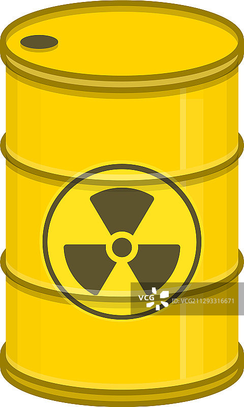 带有辐射标志的金属桶图片素材