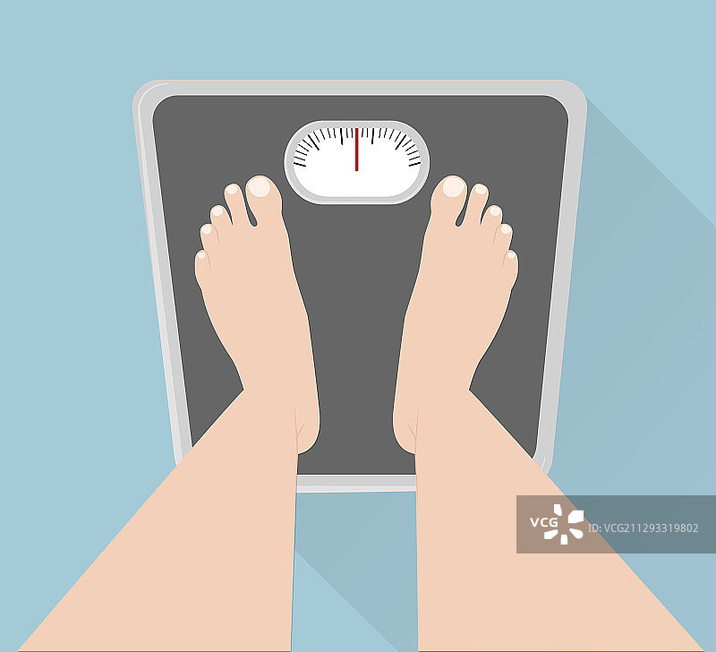 在秤上测量重量的人图片素材