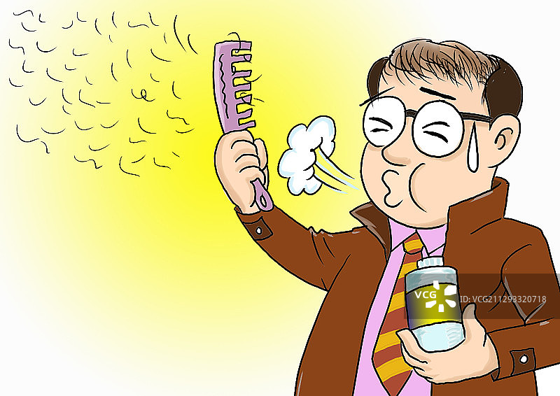 插画：10脱发图片素材