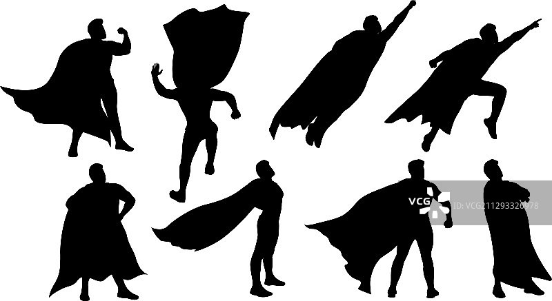 超级英雄剪影合集图片素材