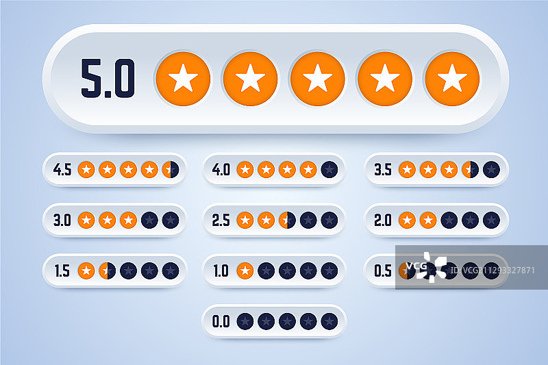 带星星的评分标签图片素材