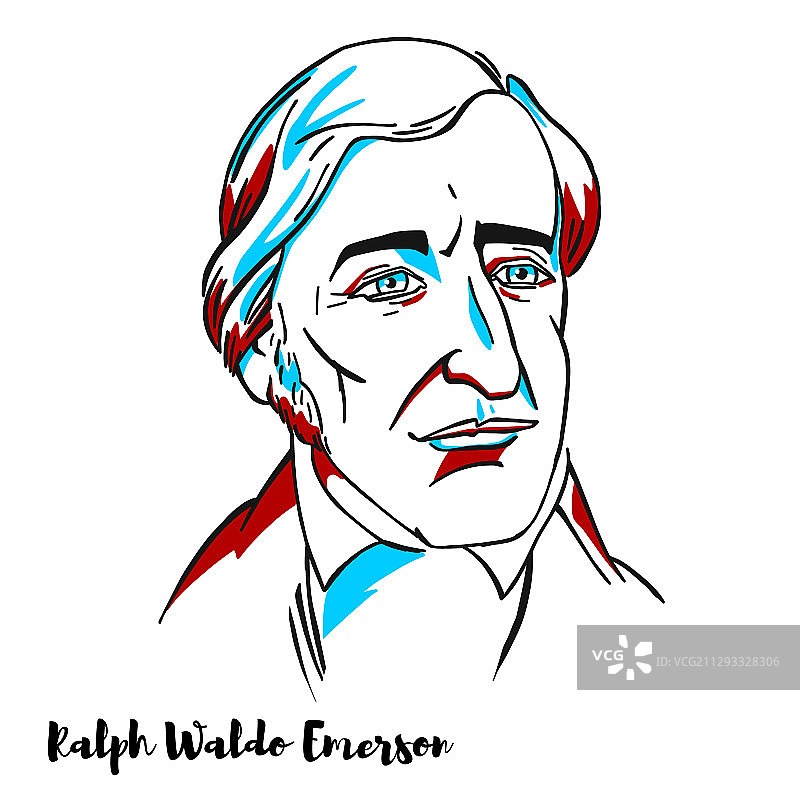 拉尔夫·沃尔多·爱默生肖像图片素材
