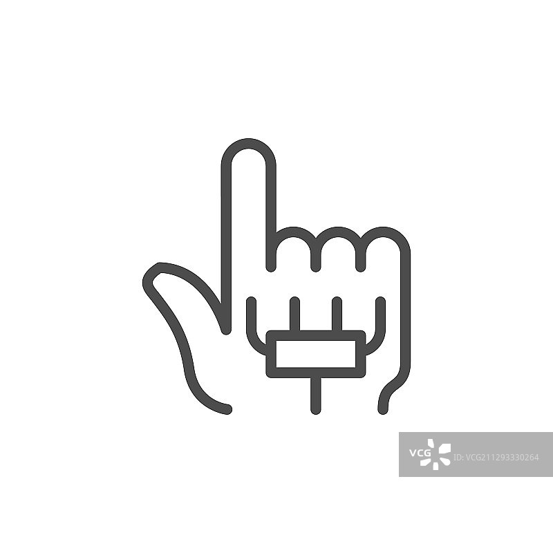 增强现实线路轮廓感应手套图标图片素材