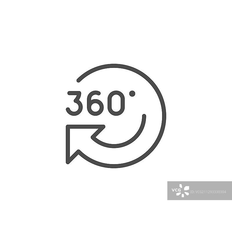 360度旋转线条轮廓现代图标图片素材