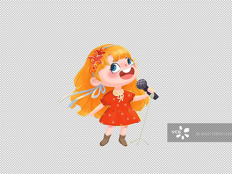 主唱小女孩图片素材