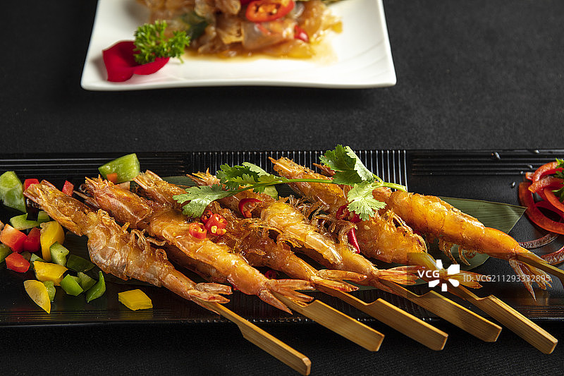 碳烤椒盐虾图片素材