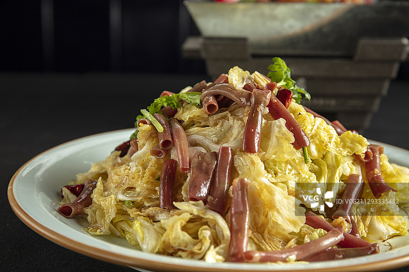 海肠炝菜心图片素材