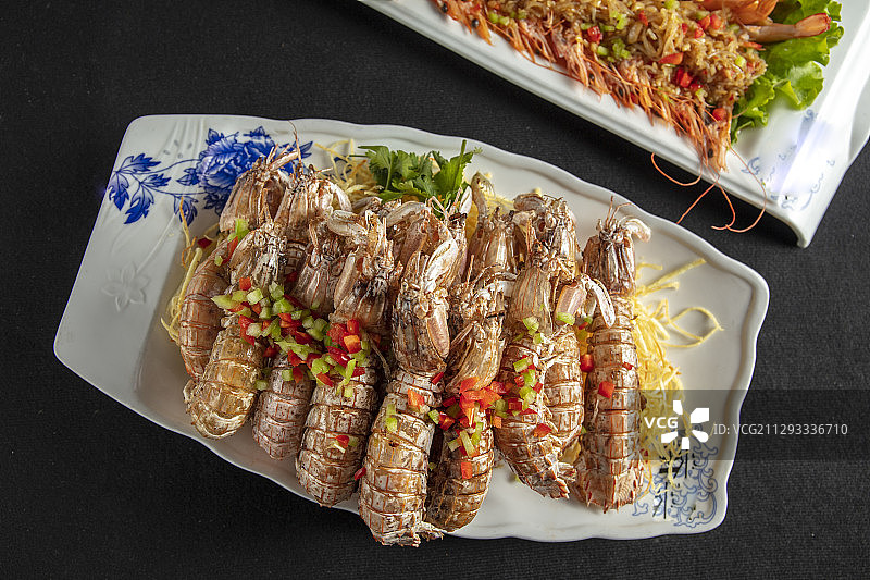 椒盐虾蛄椒盐皮皮虾图片素材