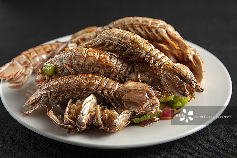 椒盐虾蛄椒盐皮皮虾图片素材