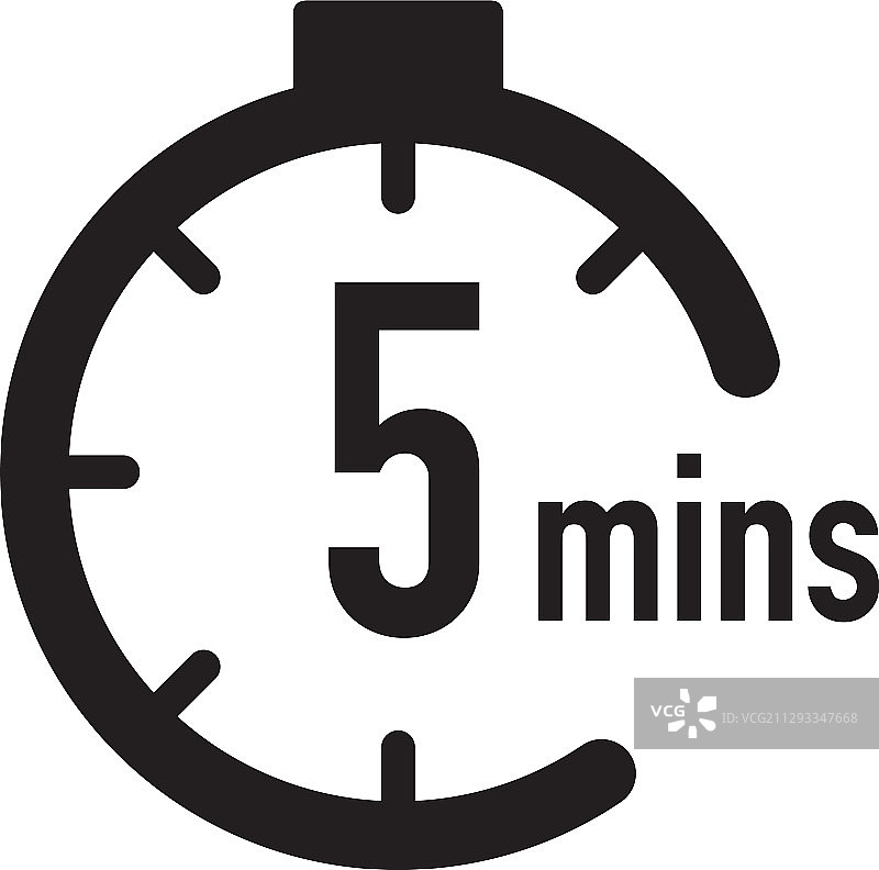 5分钟定时器秒表或倒计时图标图片素材