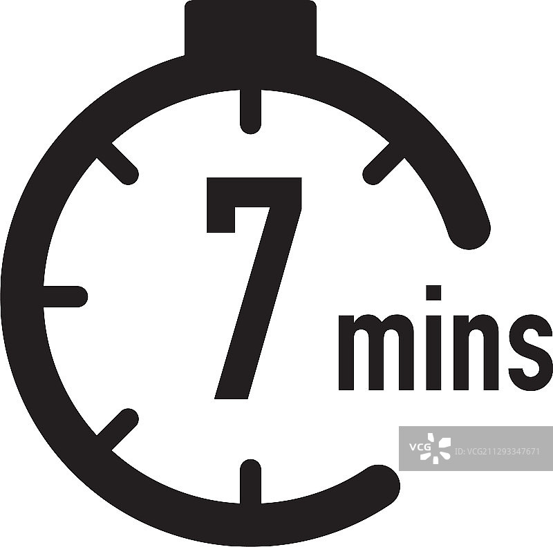 7分钟定时器秒表或倒计时图标图片素材