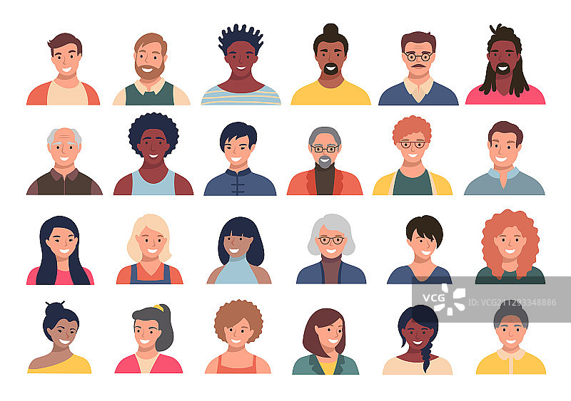 一组不同人物头像图片素材