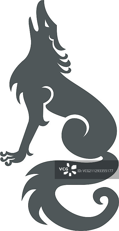 狼嚎叫纹身图案图片素材