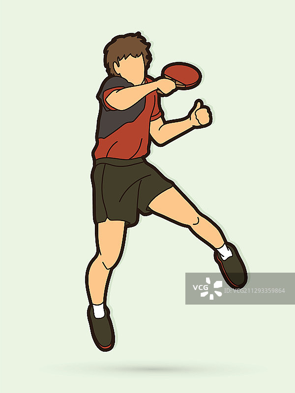 乒乓球运动员卡通图片素材