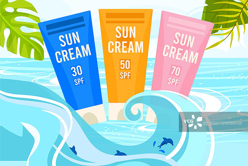 防晒霜广告（SPF30/50/70）图片素材