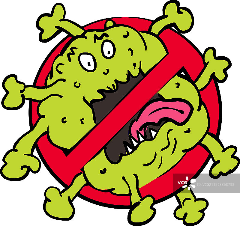 停止冠状病毒卡通标志图片素材