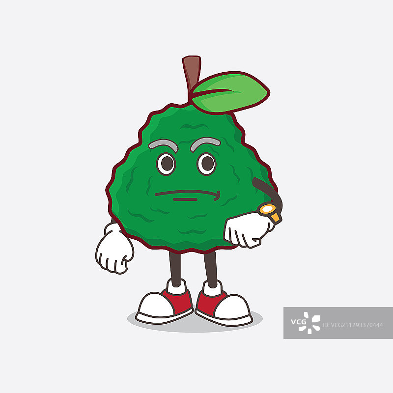 等待中的卡通泰国青柠吉祥物角色图片素材