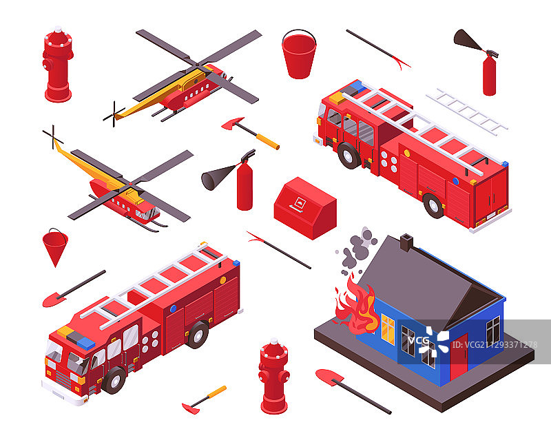 2.5D消防安全设备图片素材