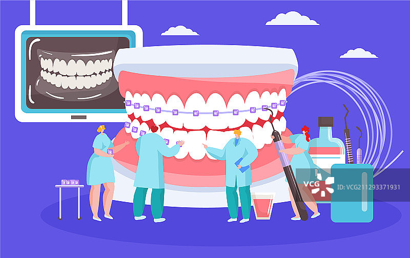 牙科牙套安装图片素材