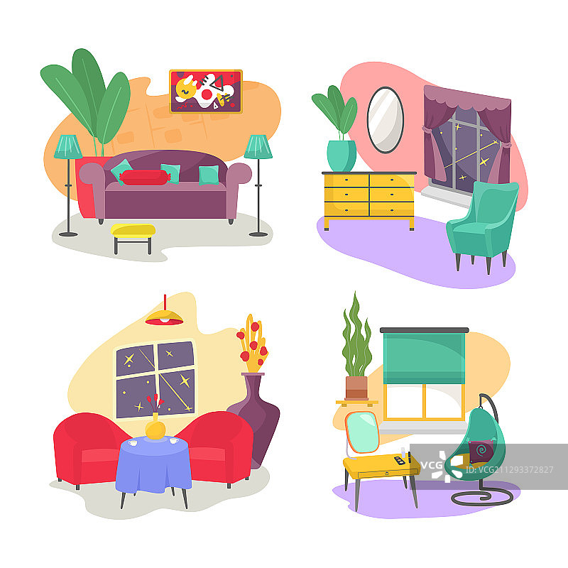 客厅家具内景陈设图片素材