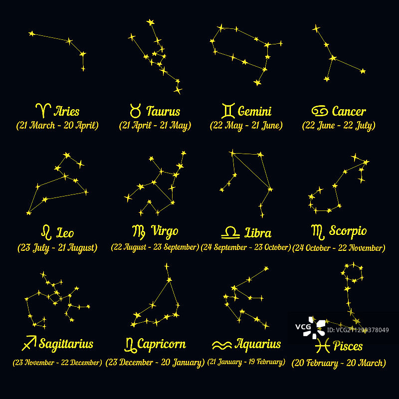 星座符号元素合集图片素材