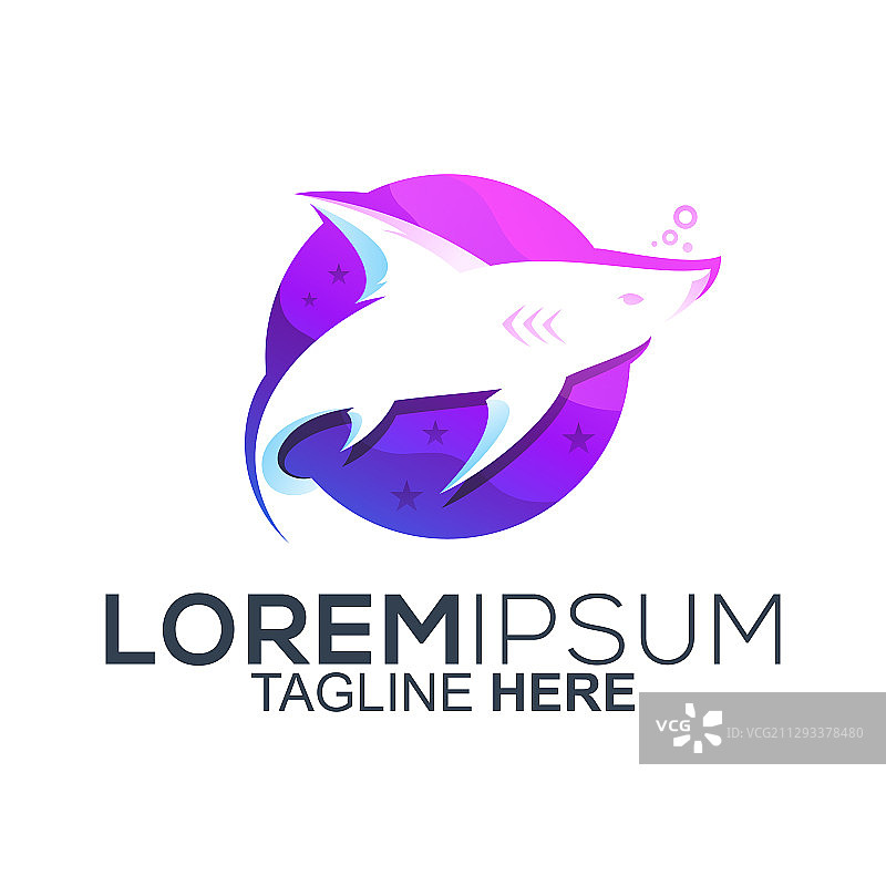 彩色鲨鱼logo设计图片素材