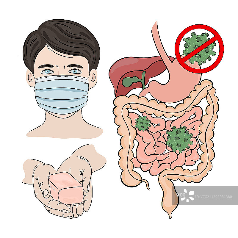 轮状病毒预防感染健康肠道护理图片素材