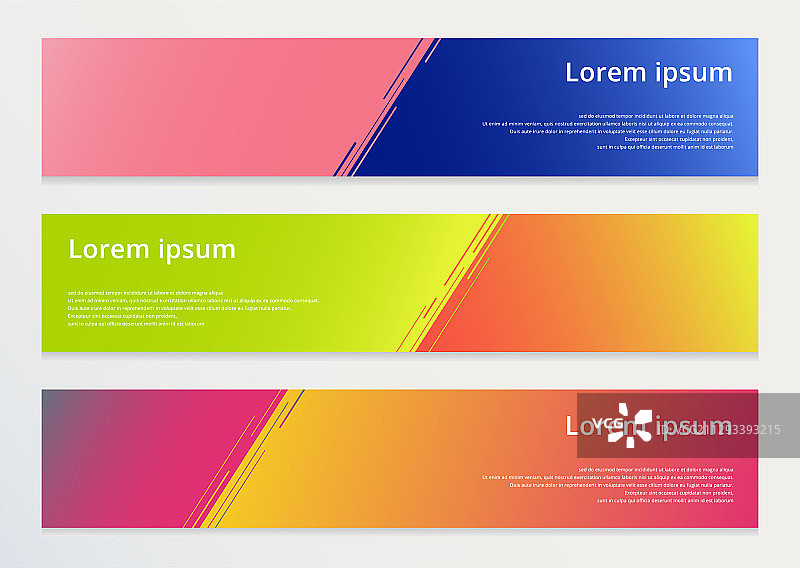 抽象横幅设计模板套装图片素材