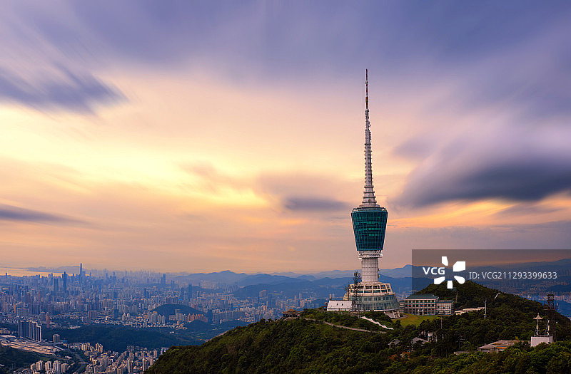 梧桐山日落时分图片素材