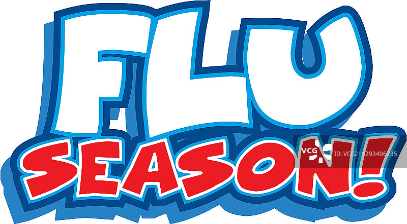 白色背景上的流感季字体设计图片素材