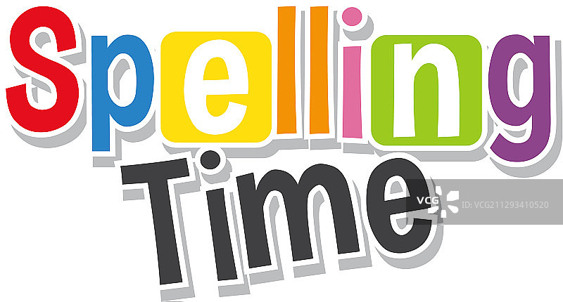 不同字体的“拼写时间”字体的设计图片素材