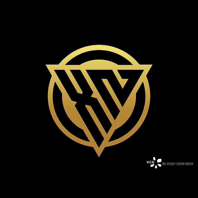 三角形和圆形XN字母组合标志图片素材