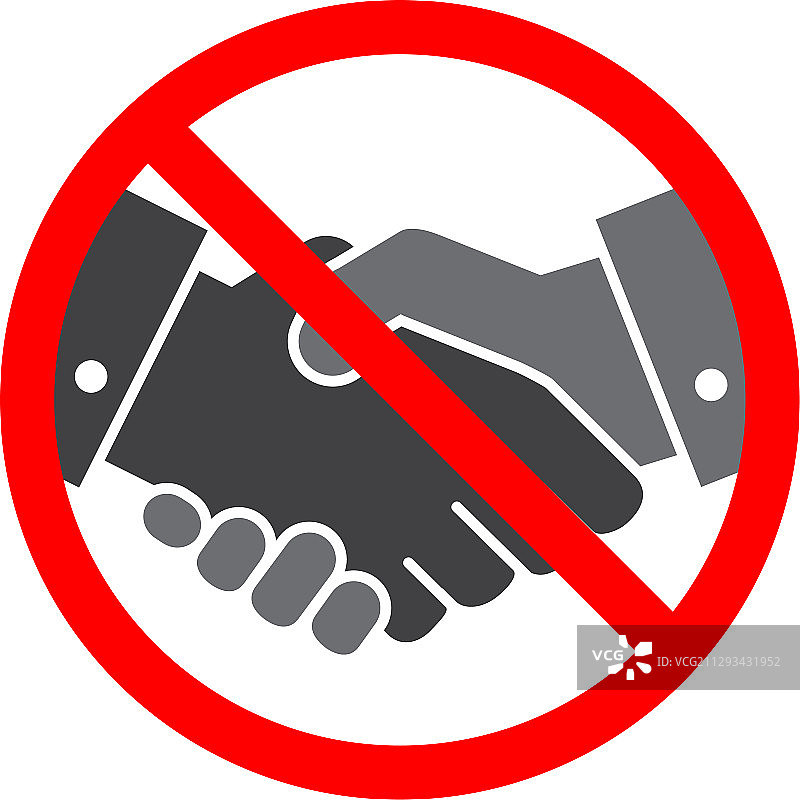 白色背景上的禁止握手图标图片素材