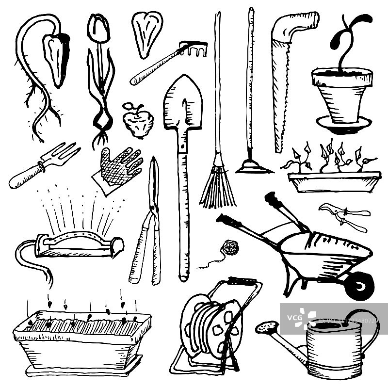 园艺养护工具图片素材