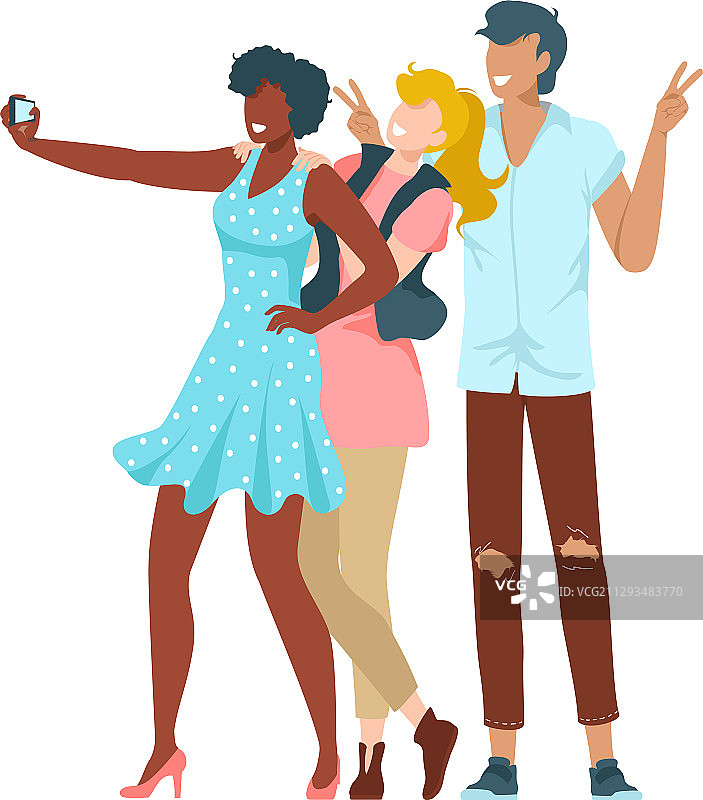 朋友们在一起，年轻人自拍图片素材