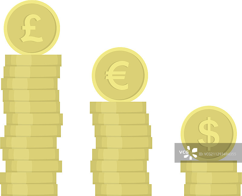 带有图案的金色硬币堆叠图片素材