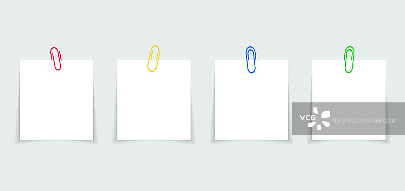 带回形针的备忘录纸，用于办公室文件图片素材