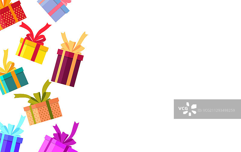 带蝴蝶结的礼物洒落banner图片素材