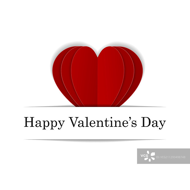 情人节剪纸爱心卡片图片素材