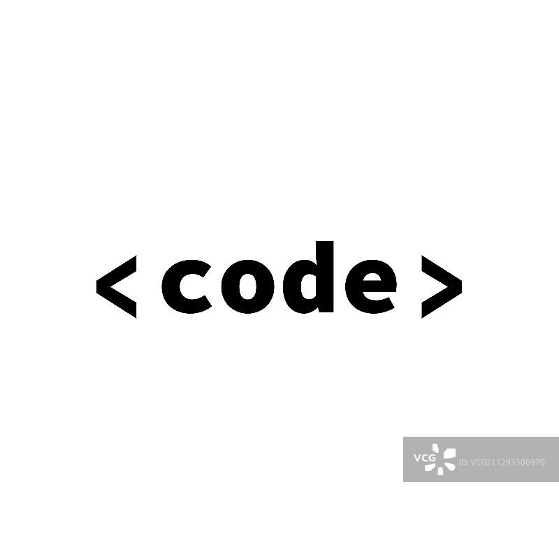 白色背景上流行的扁平风格代码图标图片素材