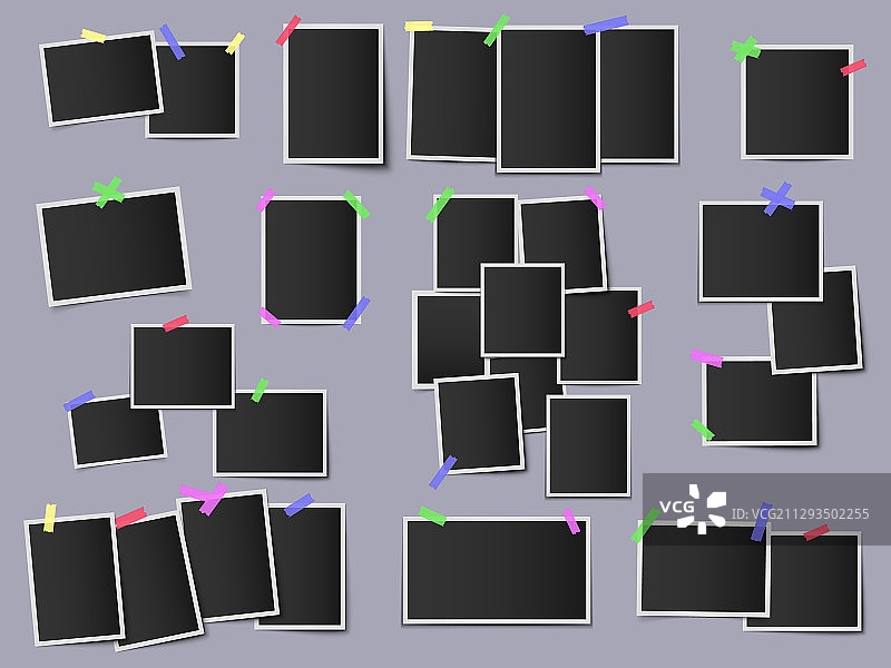 彩色胶带复古照片图片素材