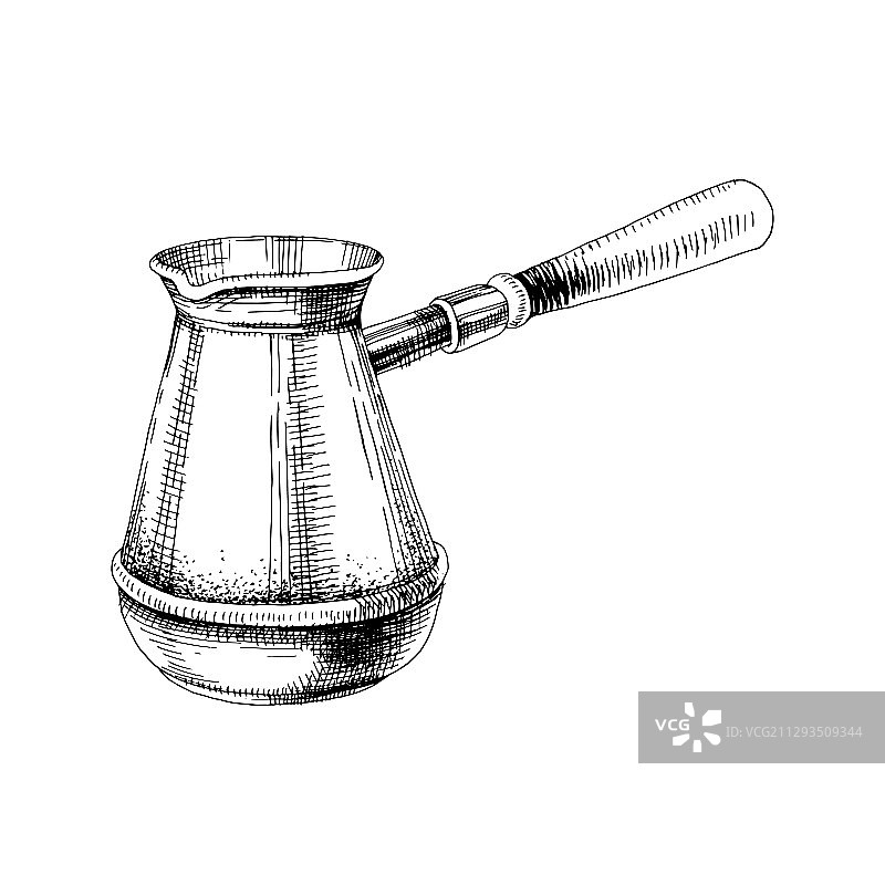 手绘土耳其咖啡壶图片素材