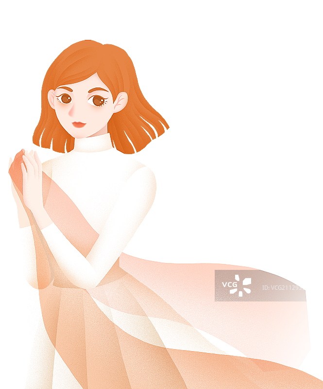 穿连衣裙的短发女孩图片素材