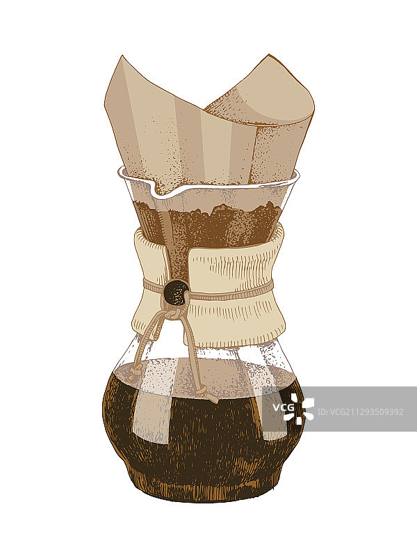 手绘咖啡壶图片素材